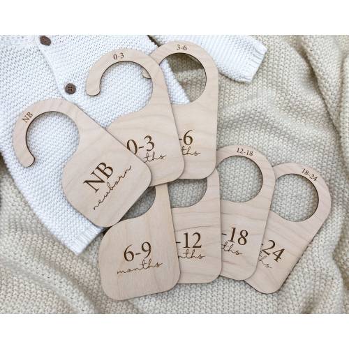 Baby Nursery Closet Dividers Handmade Wood Clothes Size Markers for Babies Wooden Baby Gifts Organize Babies Closet Baby Shower Gift Ideas