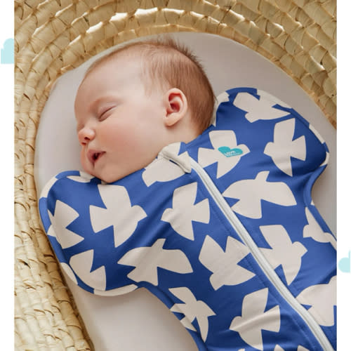 Swaddle Up™ 1.0 TOG Cotton Cobalt Paperbirds