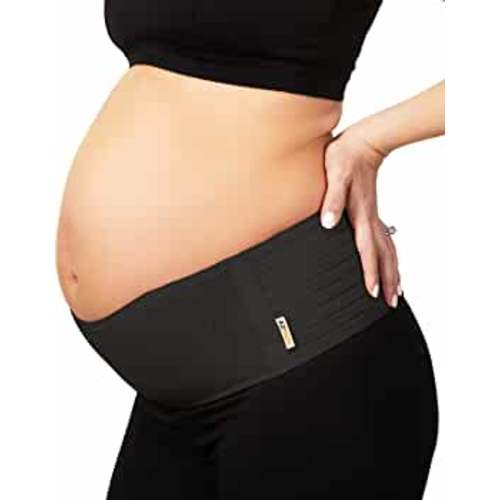 AZMED Maternity Belly Band for Pregnant Women - Breathable Pregnancy Belly Support Band for Abdomen - Adjustable Maternity Belt - Belly Bands for Pregnant Women - Pregnancy Support Belt (Black)