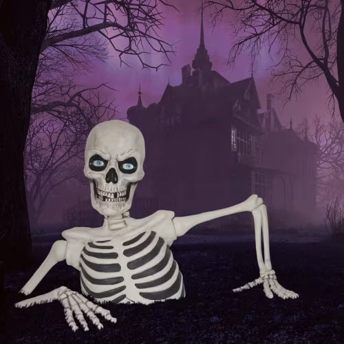 62" Giant Ground Breaking Skeleton with LCD Eyes and Sound | Costco