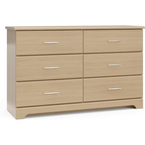 Storkcraft Brookside 6-Drawer Dresser (Driftwood) – GREENGUARD Gold Certified, Wood Dresser for Bedroom, Kids & Nursery Storage Chest, Safety Interlocking Drawers, Pre-Installed Tracks, Kids Chest