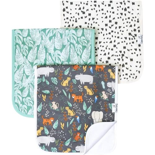 Copper Pearl Premium Baby Burp Cloths - 3-Pack Large Cotton Burp Cloths, Extra Soft Spit Up Rags with 3 Absorbent Layers, Perfect for Baby Boy Gifts (21" x 10" Size, Bengal Set)