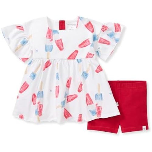 Burt's Bees Baby baby-girls Top and Shorts Set, Tunic and Shorts Bundle, 100% Organic Cotton