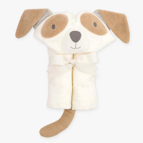 Elegant Baby Hooded Baby Bath Towel | Tan Puppy