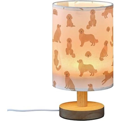 FRODOTGV Nightstand Lamps Small Table Lamp Cute Golden Retriever Dog Lamps for Small Spaces Bedroom