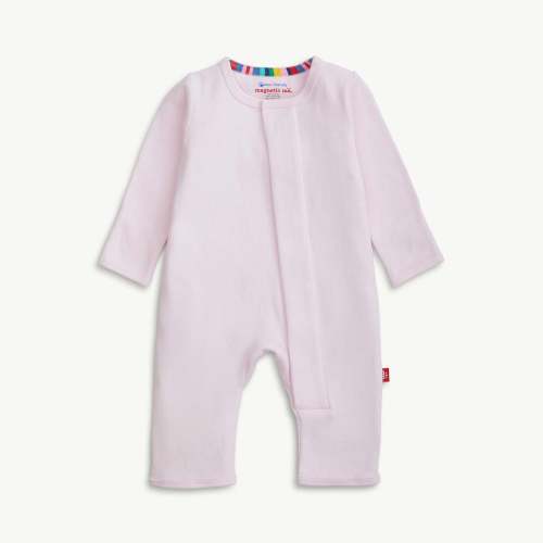 soft petal pink organic cotton magnetic coverall – Magnetic Me
