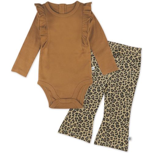 HonestBaby Fashion Outfit Sets Tops and Bottoms 100% Organic Cotton for Baby and Toddler Girls