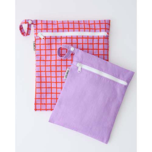 Wet/Dry Bag 2-Piece Set | Orchid Grid - Storq by Kindred Bravely