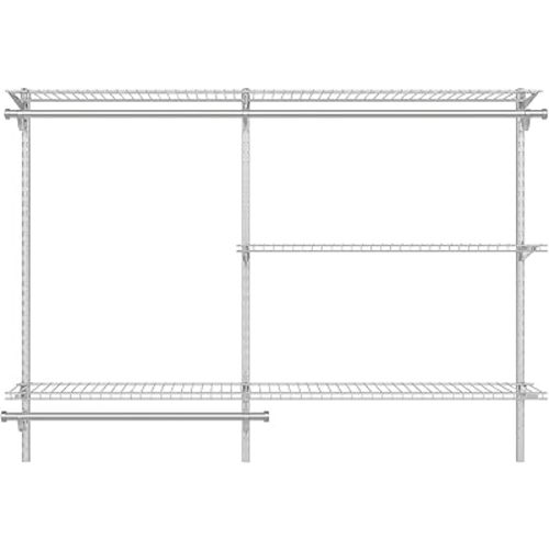 Rubbermaid Configurations Custom Closet Kit, 3-6 Ft. Adjustable Metal Wire Shelving, Titanium Finish, Expandable Organization System, Hardware Included, for Home Closet/Pantry/Laundry/Mudroom
