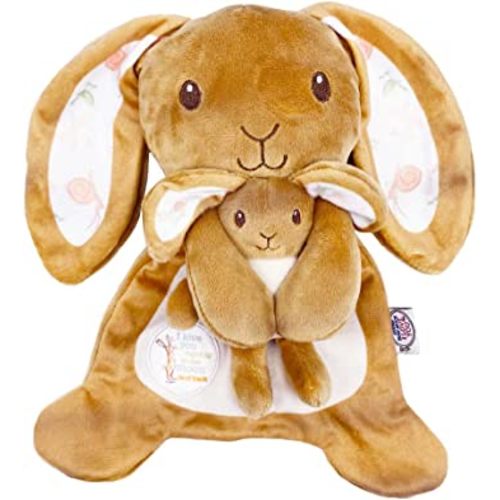 KIDS PREFERRED Guess How Much I Love You Cute Bunny Plush Lovey Crinkle Security Blanket for Infants, Babies, Toddlers and Kids