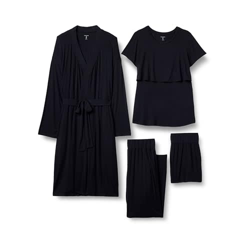 Amazon Essentials Women's Soft Modal Nursing Maternity Sleepwear Pajama Bundle, 4 Piece