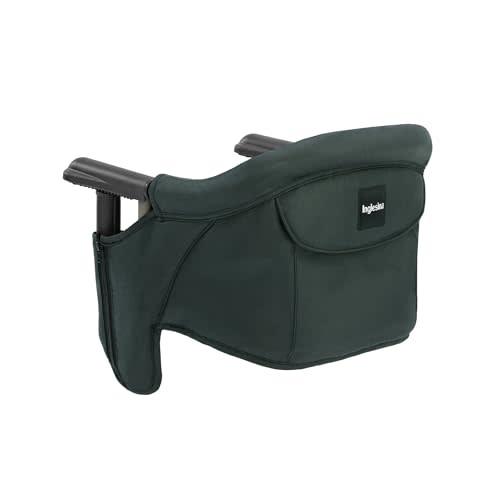 Inglesina Fast Table Chair, Dark Green - Portable Baby High Chair - Babies & Toddlers 6-36 Months - Collapsible Design - Fits Tables 0.8'' to 3.5'' Thick - Compact & Easy to Use - Travel Bag Included