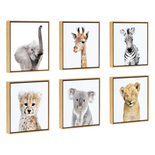 Isabelle & Max™ 'Safari Animals' by Amy Peterson - Floater Frame Graphic Art Print on Canvas & Reviews | Wayfair
