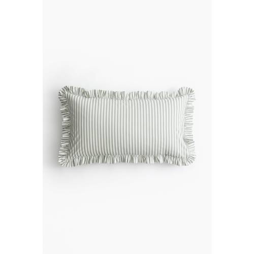 RUFFLE-TRIMMED COTTON CUSHION COVER