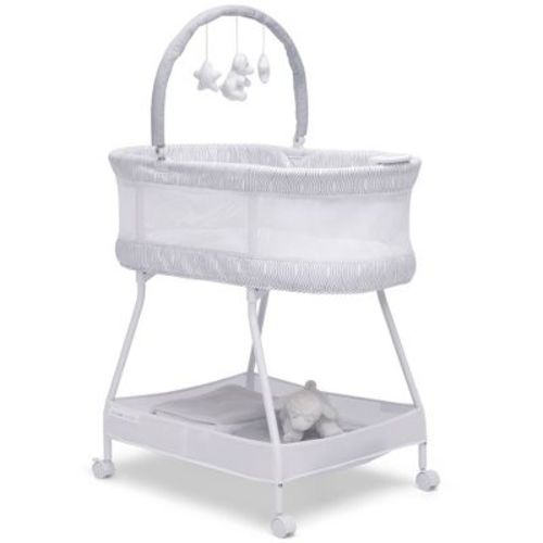 Delta Children Curve Bassinet - White And Gray
