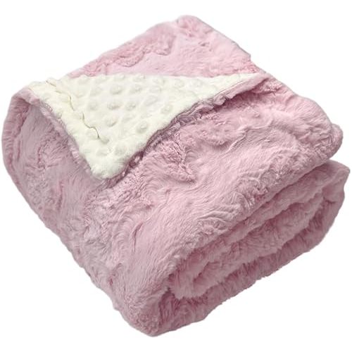 BUTTZO Baby Blanket for Boys Girls Toddlers,Fuzzy Soft Warm Cozy Minky Dot Receiving Blanket,Baby Newborn Blanket Shower Gifts (Pink, 30 X 40 inch)