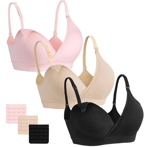 Vinfact Nursing Bras for Breastfeeding Maternity Bra Wireless Pregnancy Sleeping Bralette S-XXL with Extra Bra Extenders