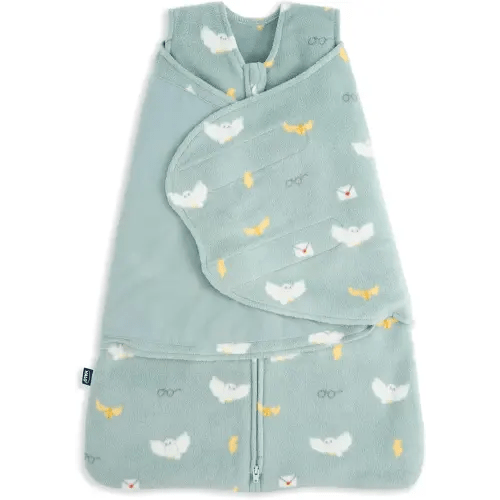 HALO Micro-Fleece Sleepsack Swaddle, 3-Way Adjustable Swaddle Blanket for Newborn and Infants, TOG 3.0 for Cold Climates, Hip Healthy, Harry Potter Hedwig, Small, 3-6 Months