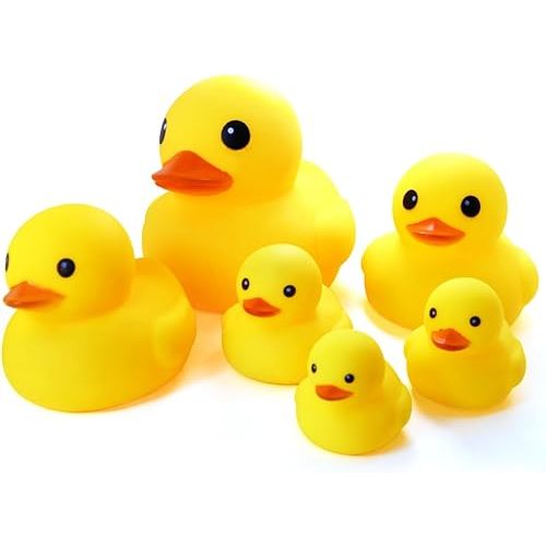 Novelty Place Rubber Duck Family Pack Ducky Baby Bath Toy for Kids (Pack of 6)
