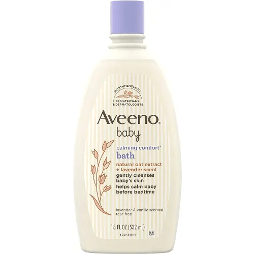 AVEENO BABY Calming Comfort Bath with Relaxing Lavender & Vanilla Scents, Hypoallergenic & Tear-Free Formula, Paraben- & Phthalate-Free, 18 Fl Oz (Pack of 1)