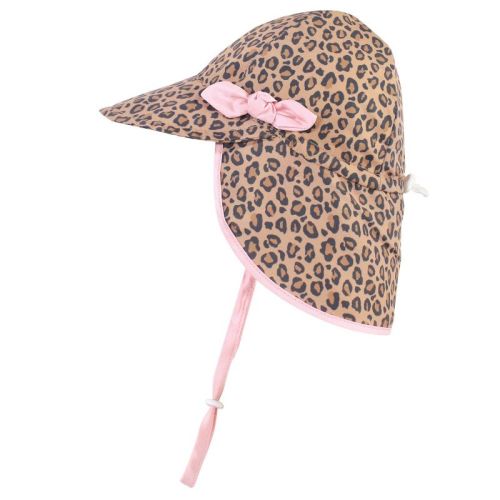Hudson Baby Infant and Toddler Girl Sun Protection Hat, Leopard, 0-6 Months