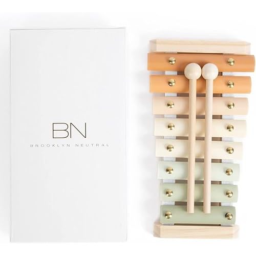 Xylophone - Neutral Colors Toddler Toys- Aesthetic Kids Musical Instrument - Montessori Toys -Modern Boho Xylophone for Kids Playroom - Gender Neutral Baby Gifts - Wood Xylophone Toy
