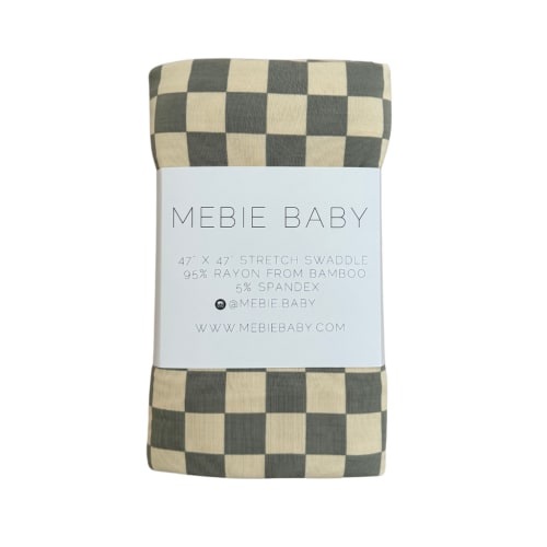 Light Green Checkered Bamboo Stretch Swaddle by Mebie Baby – Avery and Everett