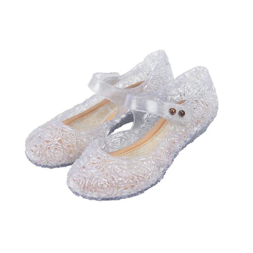 GUGUYeah Princess Costumes Jelly Flats Shoes, Cosplay Birthday Party Dress Up Sandals for Little Girls, Toddler or Kids
