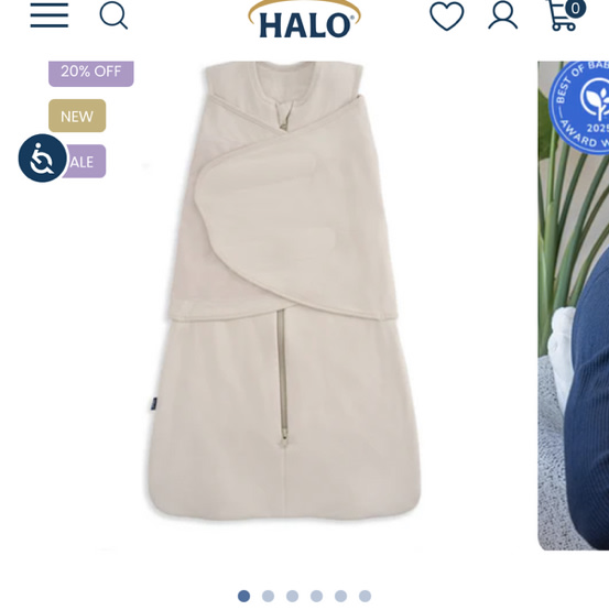 HALO Supersoft Bamboo Swaddle 2.0 TOG in Oat | Cozy & Breathable