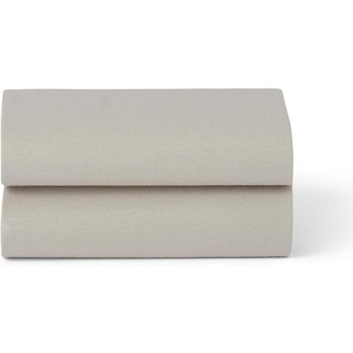 Snuz Baby Crib Sheets - Fits SnuzPod 3, 5 & Studio, 100% Jersey Cotton Baby Bassinet Sheets, Machine Washable, Tumble Dryer Safe, Breathable, Universal Fit 17”x31”, 2 Pack, Grey