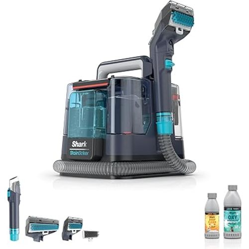 Shark StainStriker Portable Carpet, Upholstery & Area Rug Cleaner, XL Tool & Self-Cleaning, Stain & Odor Remover, Perfect for Car Interior, 3 Cleaning Tools & Cleaning Solution, Royal Purple, PX225BRN