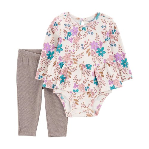 Baby 2-Piece Floral Peplum Bodysuit Pant Set - Carter's | Carter's