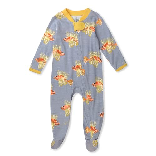 HonestBaby Baby Boys' Sleep and Play Footed Pajamas One-Piece Sleeper Jumpsuit Zip-front Pjs Organic Cotton