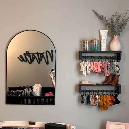 Floating Shelves for Wall, Black Nursery Book Shelves, 15.7 inch Kids Bookshelf, Wall Shelves for Living Room Bedroom Decor,Kitchen Spice Rack,Bathroom Storage Rack(2 Pack)