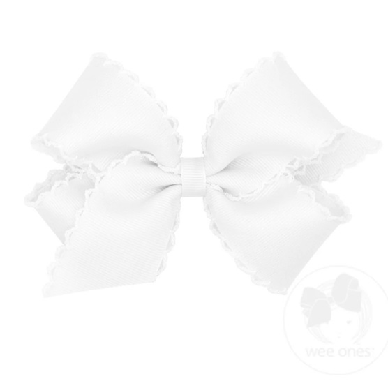 Medium Grosgrain Hair Bow with Matching Moonstitch Edge