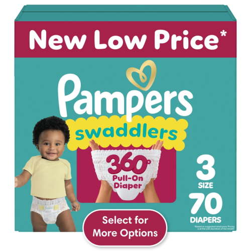 Pampers Swaddlers 360 Pull-On Diapers, Size 3 (16-28 lbs), 70 Count, for up to 100% Leakproof Skin Protection