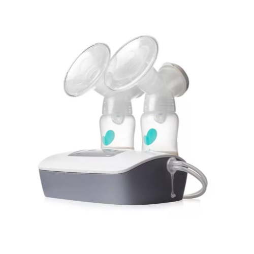 Evenflo Advanced Double Electric Breast Pump with Breastshields and Milk Storage Bottles, Clear