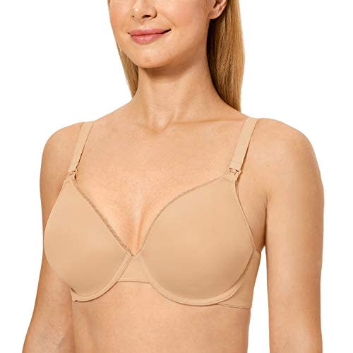 Gratlin Women's Underwire Nursing Bras Support Full Coverage Lightly Padded Maternity Bra for Breastfeeding