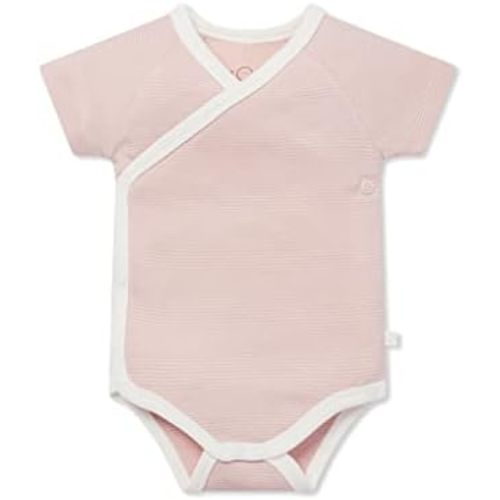 MORI Baby Unisex Short Sleeve Kimono Bodysuit - Breathable Comfort Wrap Romper with Nickel Free Poppers for Boys and Girls