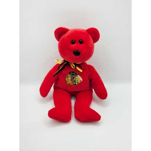Ty Beanie Baby Bear NHL "Chicago Blackhawks" (8.5 inch) - No Tags