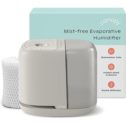 Canopy Bedside Humidifier 2.0, Moonstruck, 36 HR Run Time, 2.5L Capacity - Reading Light & White Noise - Alleviate Symptoms of Allergies, Cold, Dry Skin - Humidifier, Filter, Power Cord & Adapter