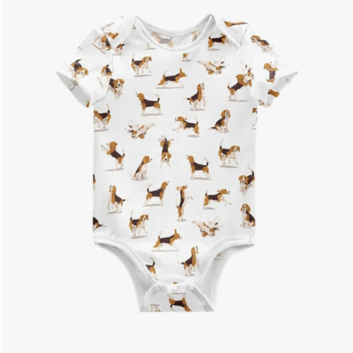 Cute Beagle Dog Baby Unisex Baby Cotton Short-Sleeve Bodysuits 0-24 Months