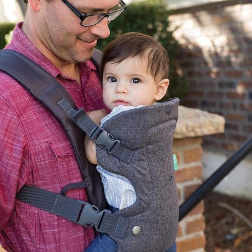 Infantino Flip Advanced 4-in-1 Carrier - Ergonomic, convertible, face-in and face-out front and back carry for newborns and older babies 8-32 lbs - Grey