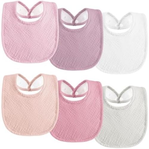 Muslin Baby Bibs 6-Pack Baby Drool Bandana Bibs for Baby Girls Boys Infant Newborn Toddler Drooling and Teething