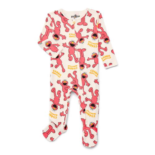 Elmo Baby Boys or Girls Two-Way Zip Front Footed Pajama One-Piece, Sizes 0-6/9M