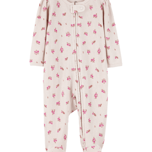 Khaki Baby Floral 2-Way Zip Thermal Sleeper Pyjamas | Carter’s Oshkosh Canada