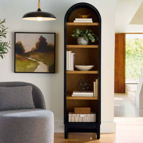 Better Homes & Gardens Juliet Narrow Arch Bookcase, Rich Black Finish