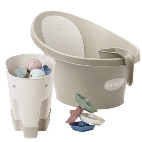 Shnuggle Newborn Bundle: Baby Bath Accessories Bundle - 5-Piece Set | Cozy Support, Easy Cleanup Sensory Fun