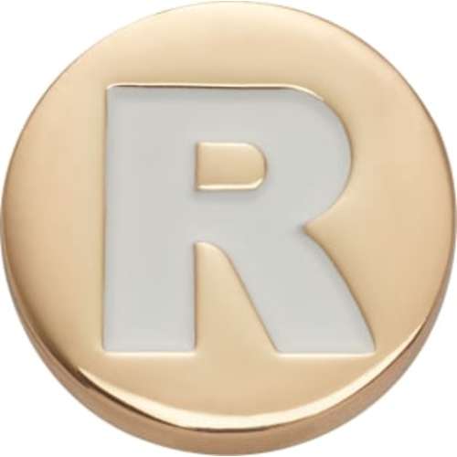 Gold Letter R Crocs Jibbit