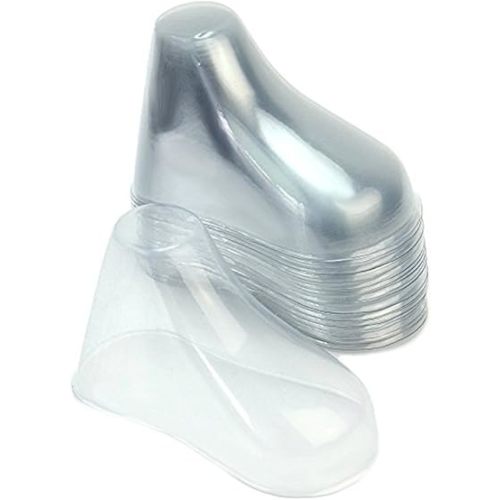 mollensiuer 50Pcs/25 Pairs Clear Plastic Baby Feet Display Toddler Booties Socks Shoes Supports Shaper Stand Holder Showcase for Store and Home Use (8cm)